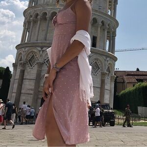 Boutique Polkadot Front-Tie Dress